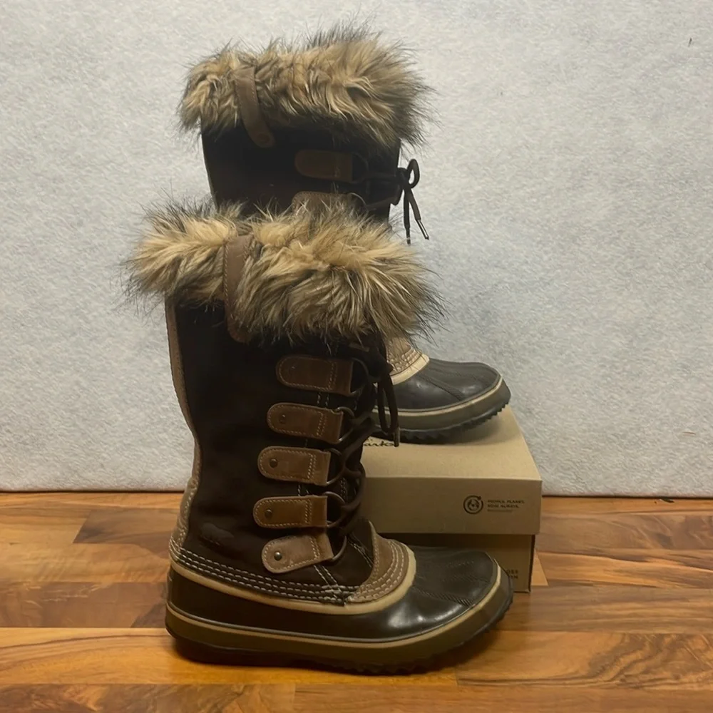Sorel Joan of Artic waterproof tall suede winter boots, faux fur lined